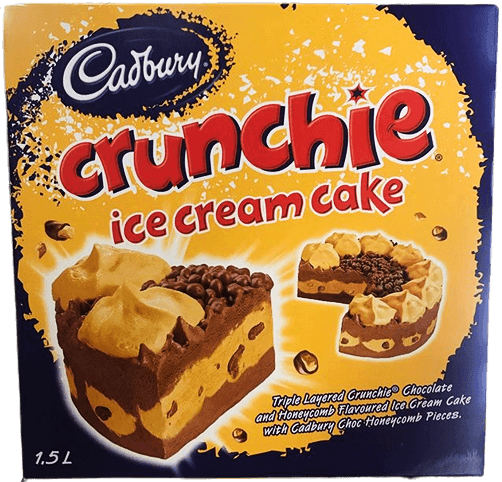 Cadbury Crunchie Ice Cream Cake box front