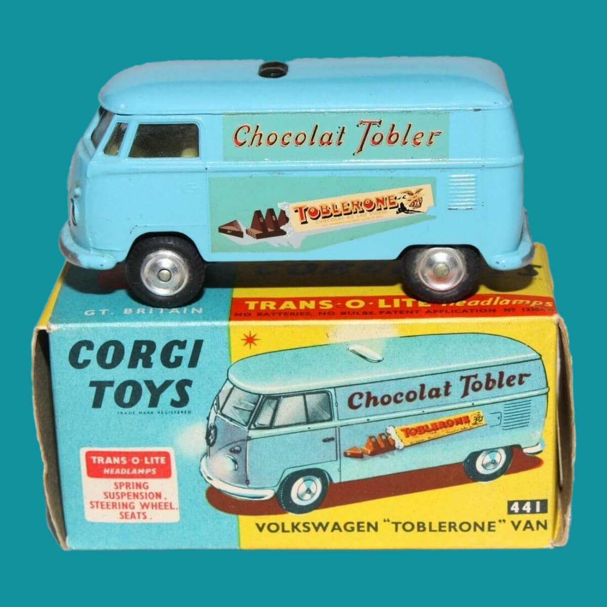 Corgi Volkswagen Type 2 Van (441) with Toblerone side advertising