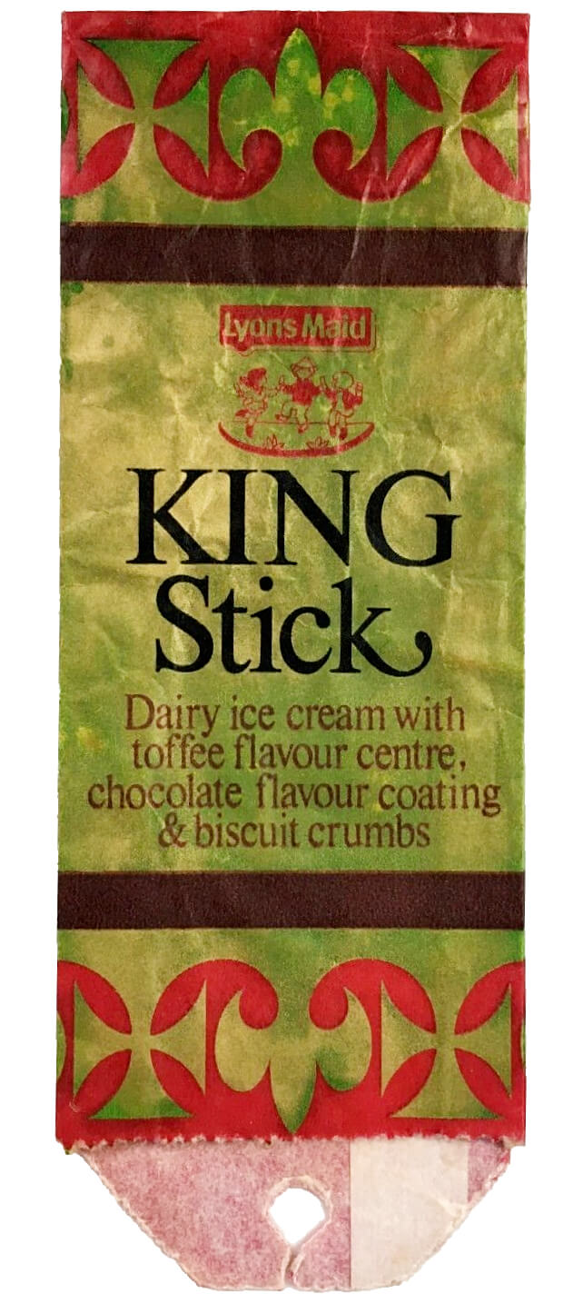 Lyons Maid King Stick wrapper from 1970s