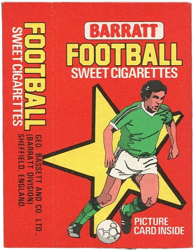 Barratt Football Sweet Cigarettes box from 1980