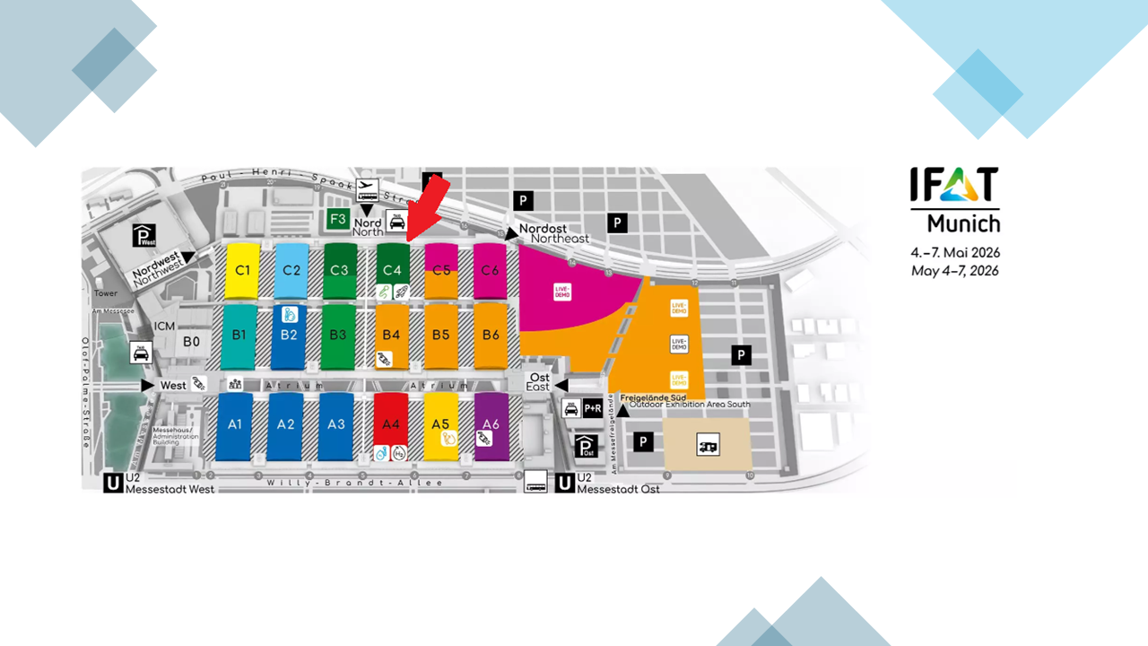 本次展會我們將展示最新的線上水質監測解決方案，協助實現水與污水管理的即時化與高效率運作。