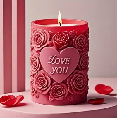 Bougie Coeur Love You