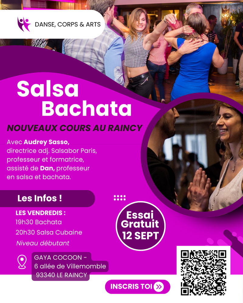 Cours de SALSA & BACHATA au Raincy !!