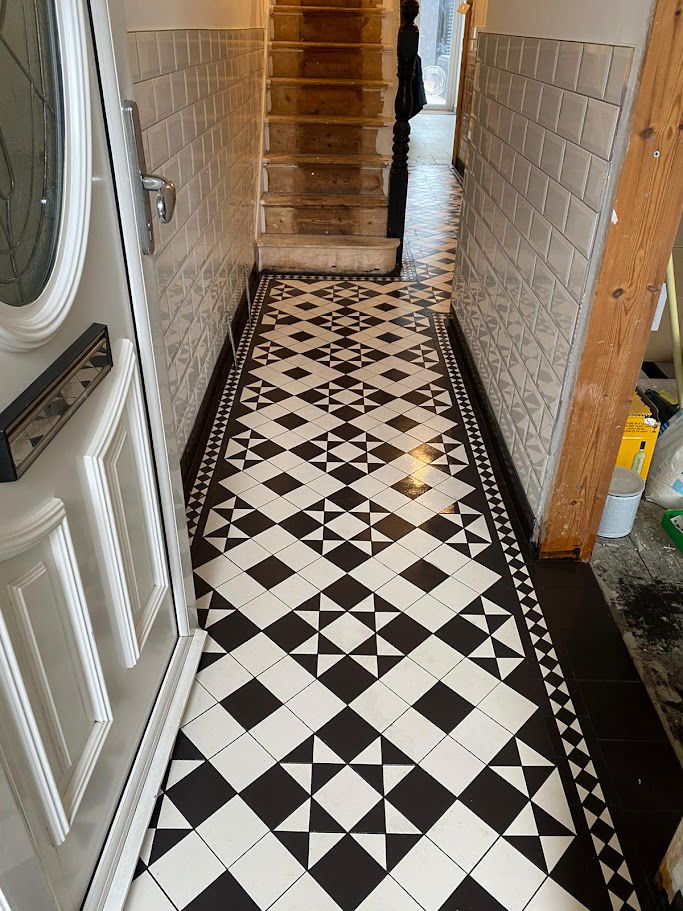 Victorian Hallway tiling by Hunter Tiling Ltd in Epping