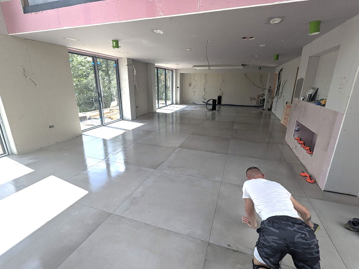 1200mmx1200mm large format floor tiling Stanstead Mountfitchet, over 100m2