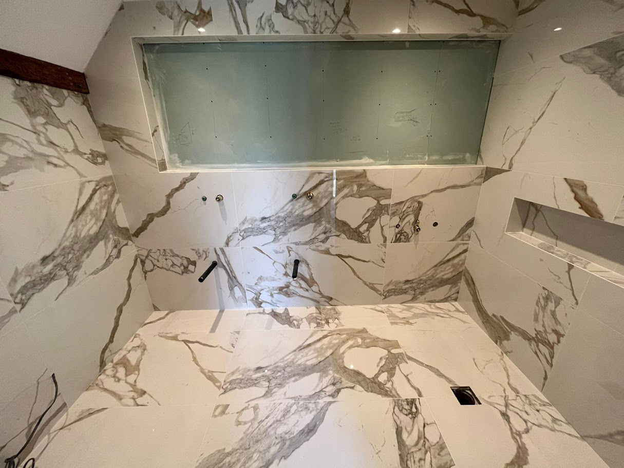 Marble tiling in Ongar by Hunter Tiling Ltd