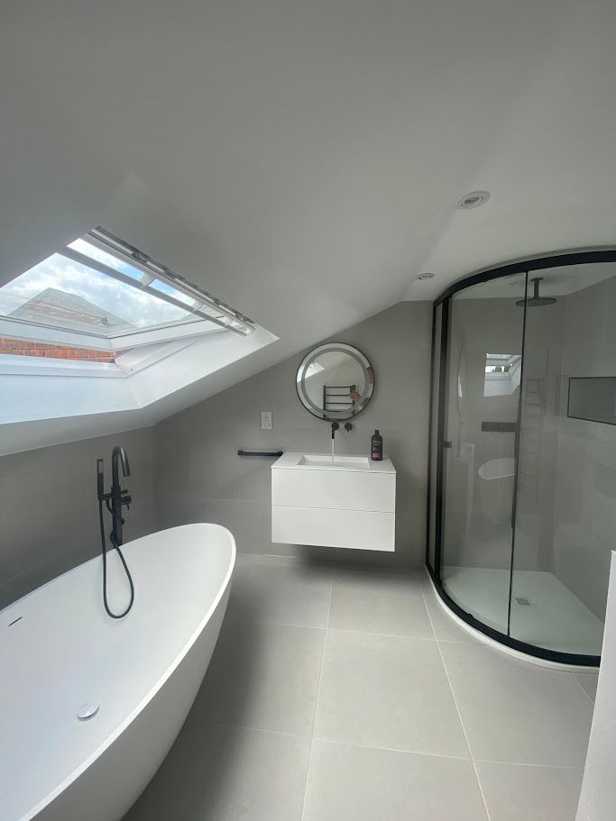 stunning finish on a loft bathroom in Loughton