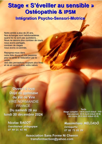 stage "s'éveiller au sensible" - Ostéopathie et IPSM