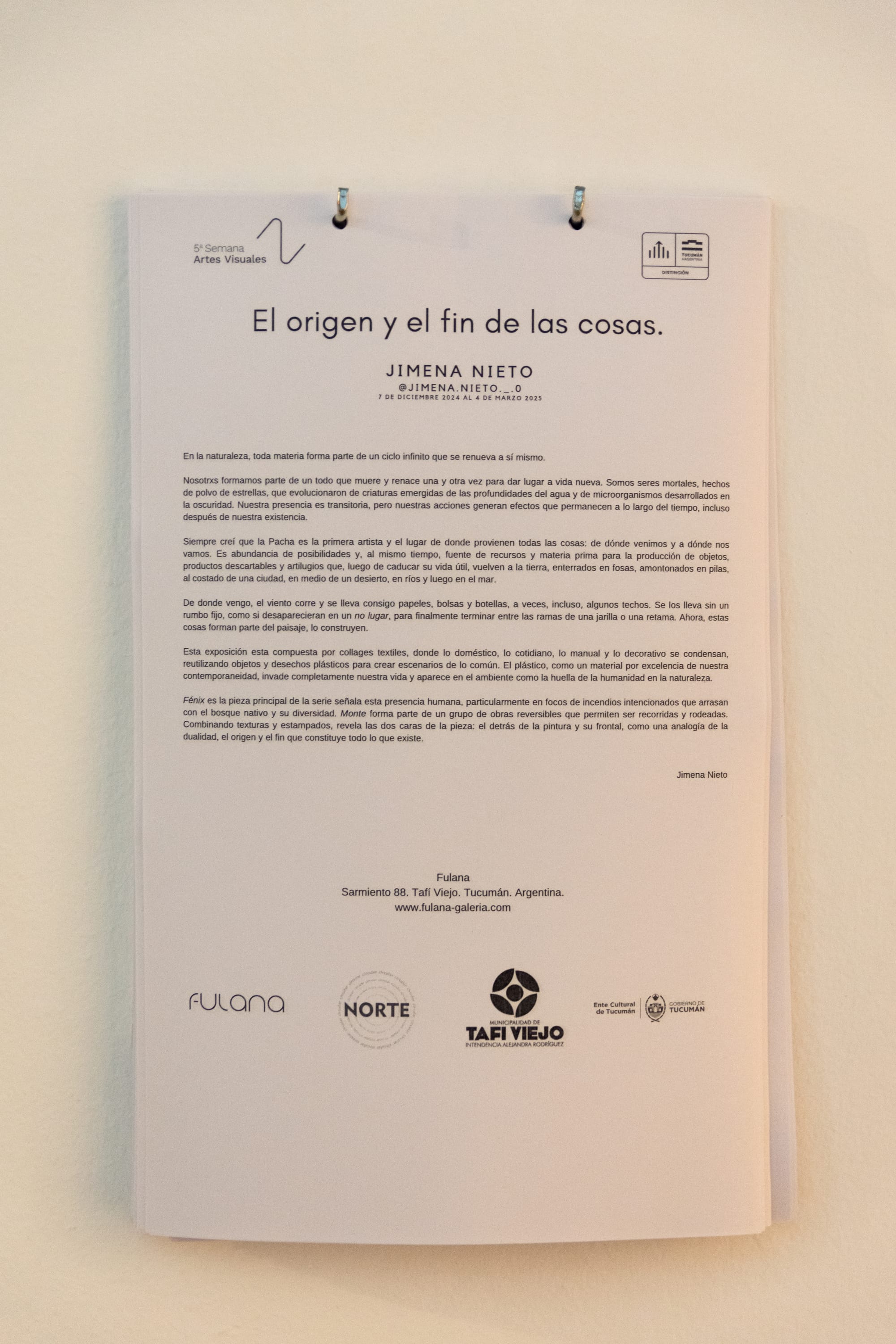 El origen y el fin de las cosas.