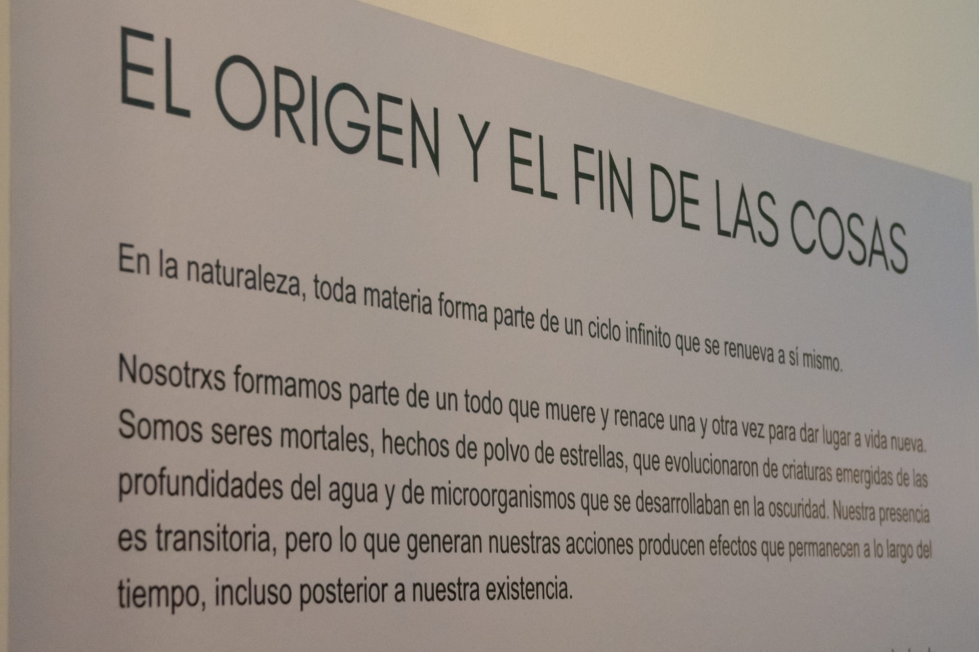 El origen y el fin de las cosas.