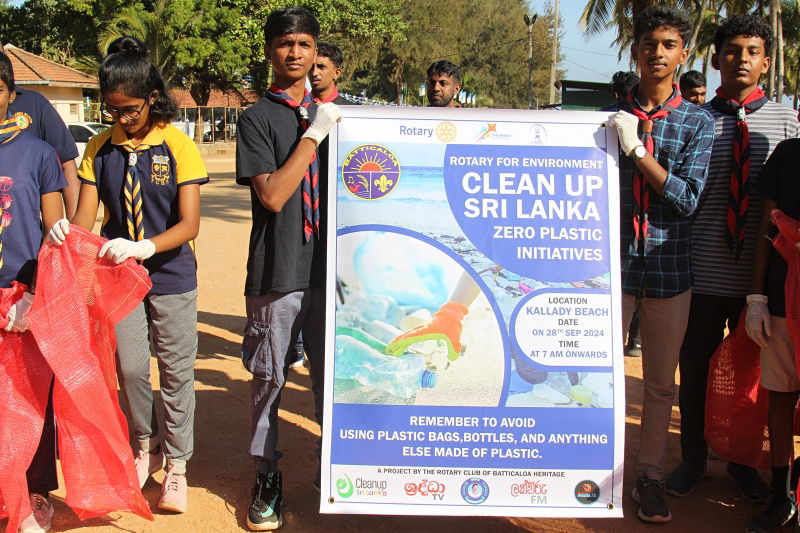 Rotary for Environment - Kallady Beach Cleaning program jointly with Rotary Club of Batticaloa Heritage and Batticaloa District Scout Association, on 28th Sep 2024.