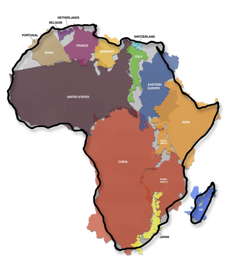 La carte de l'Afrique