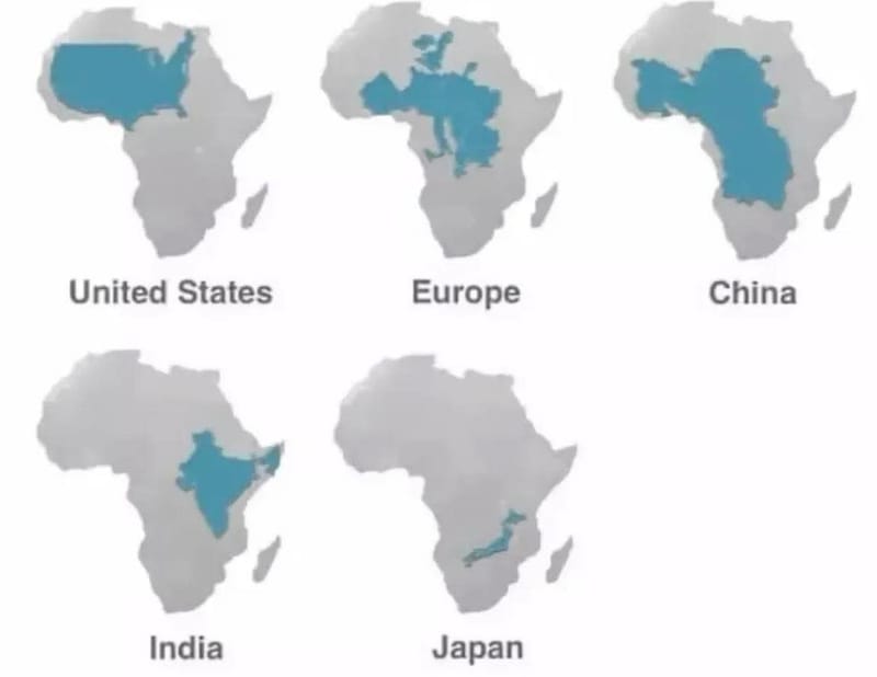 La carte de l'Afrique
