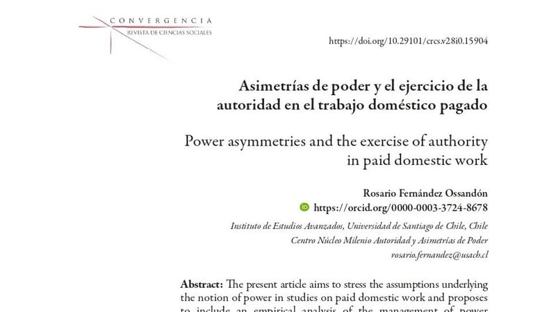 Asimetrías de poder y el ejercicio de la autoridad en el trabajo doméstico pagado.