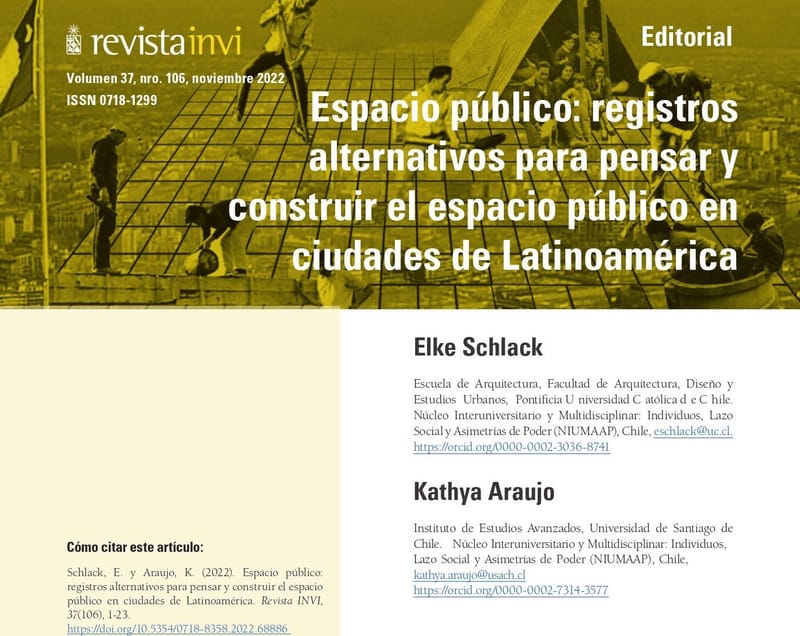 Espacio público: registros alternativos para pensar y construir el espacio público en ciudades de Latinoamerica.