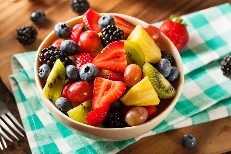 Salade de fruits frais, sirop légé
