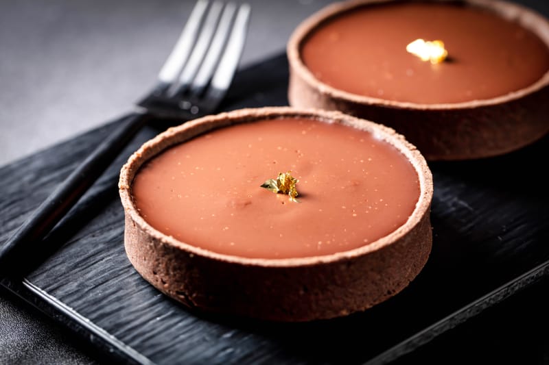 Tartelette au chocolat crème anglaise