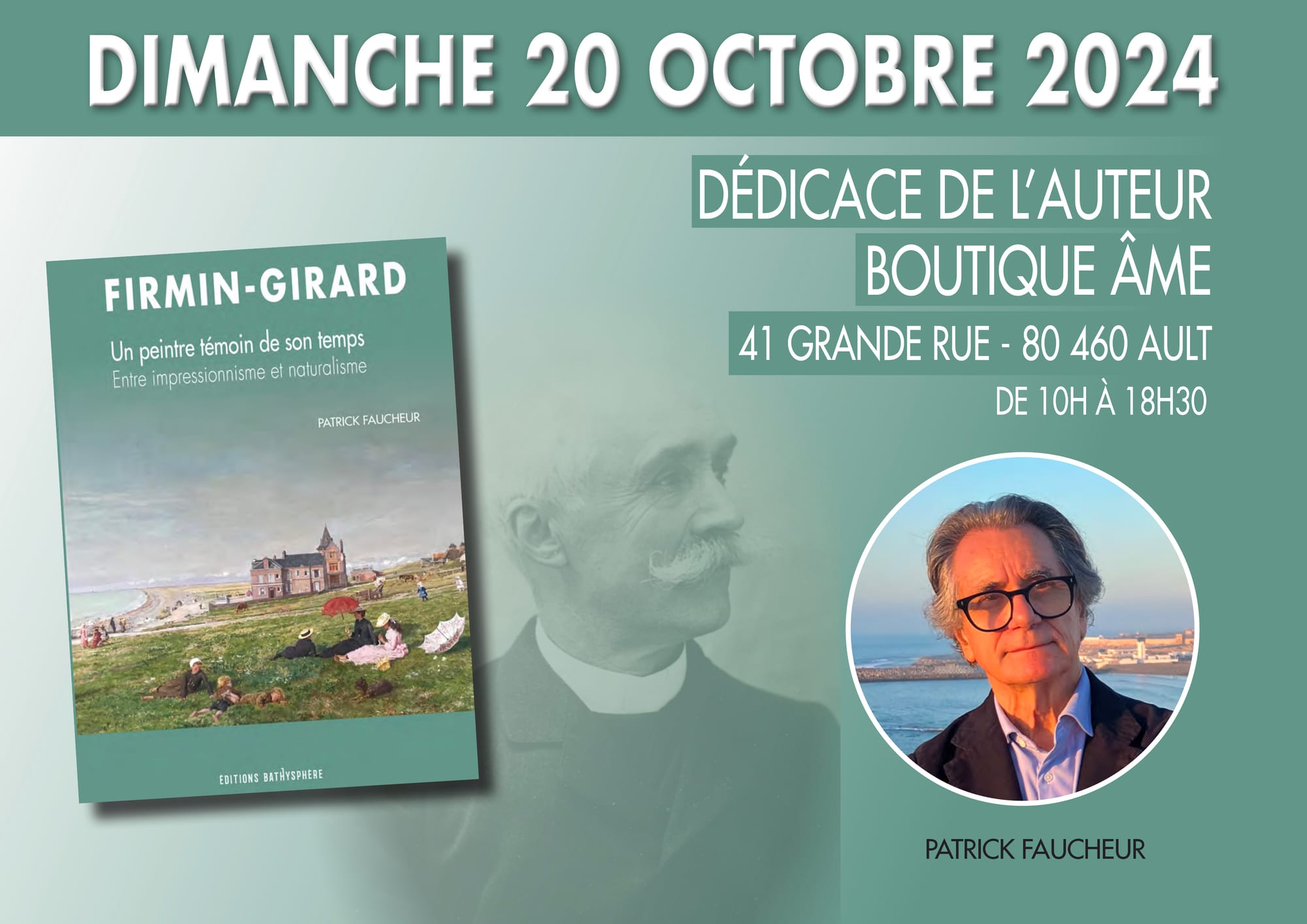 Dédicace consacrée au livre sur le peintre Firmin-Girard  le 20 octobre 2024.