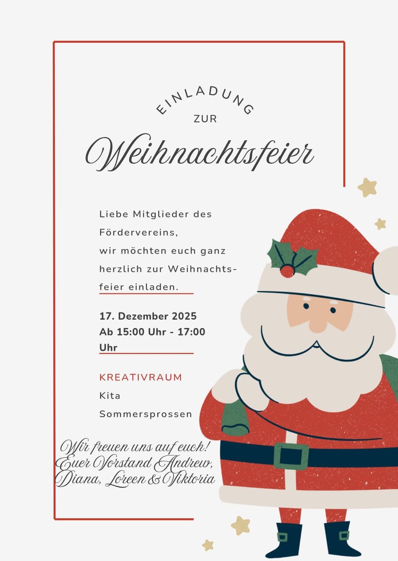 Weihnachtsfeier vom Förderverein