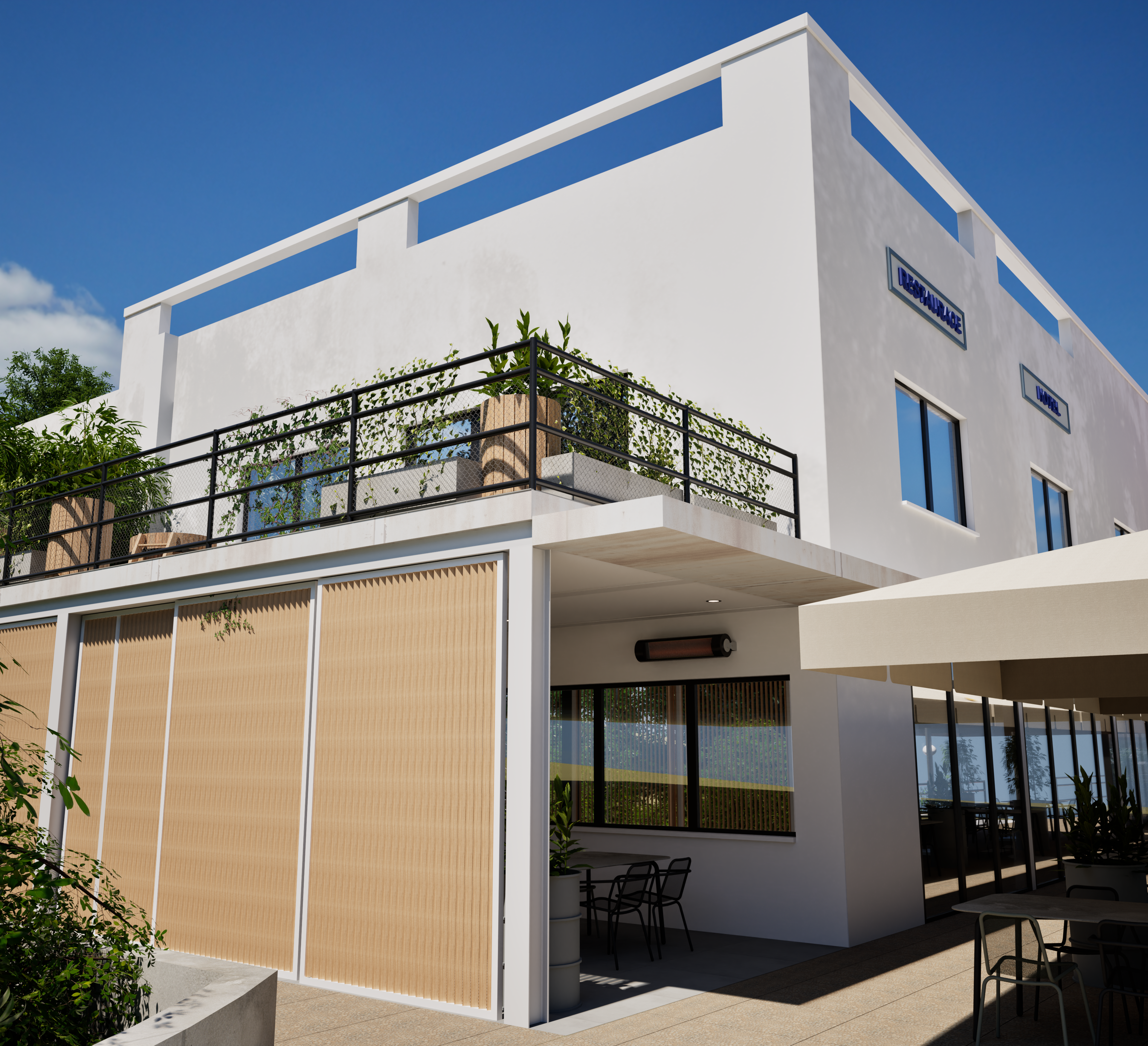 Garden solution for the Galaxie restaurant in Zlín