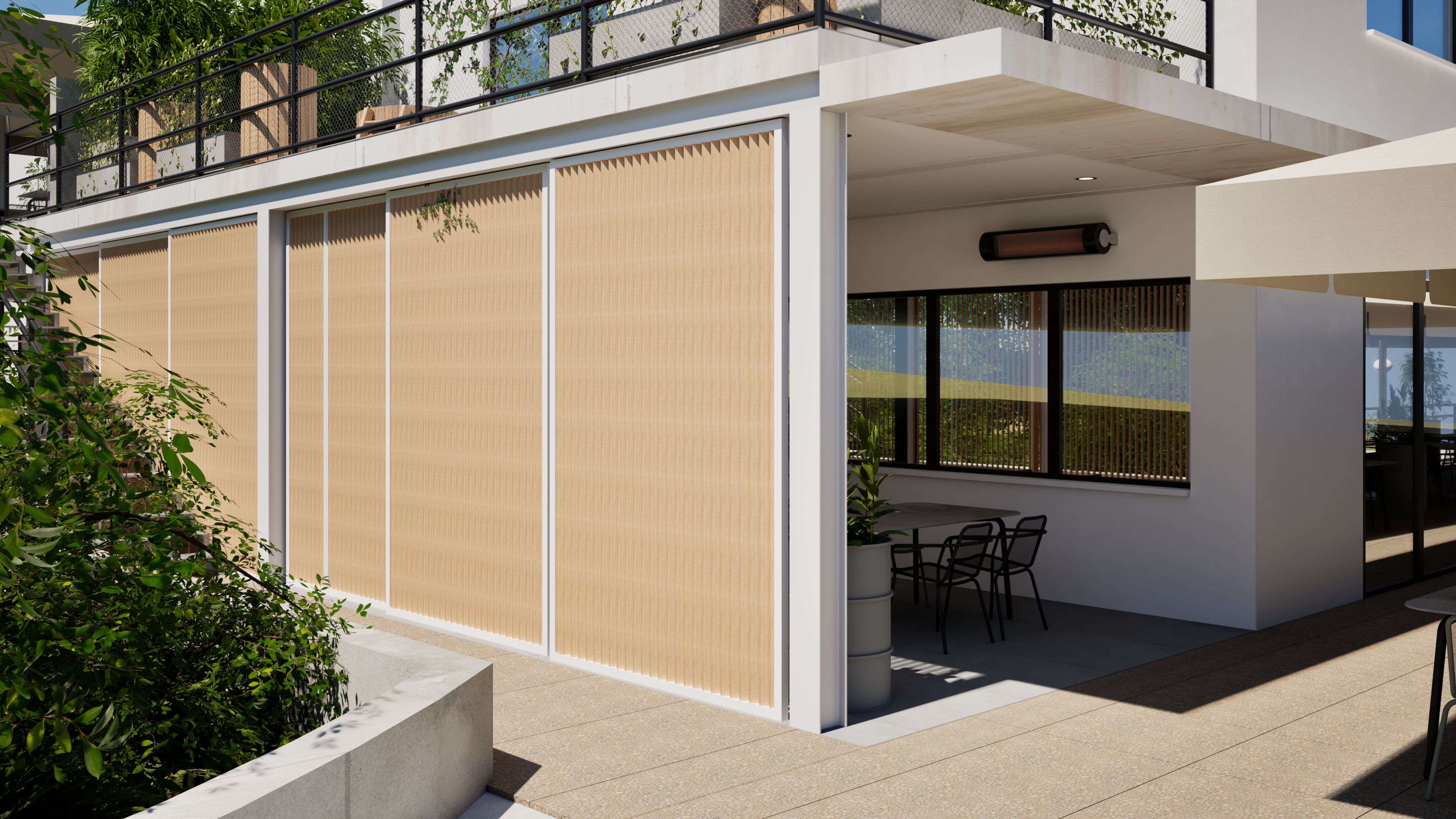 Garden solution for the Galaxie restaurant in Zlín