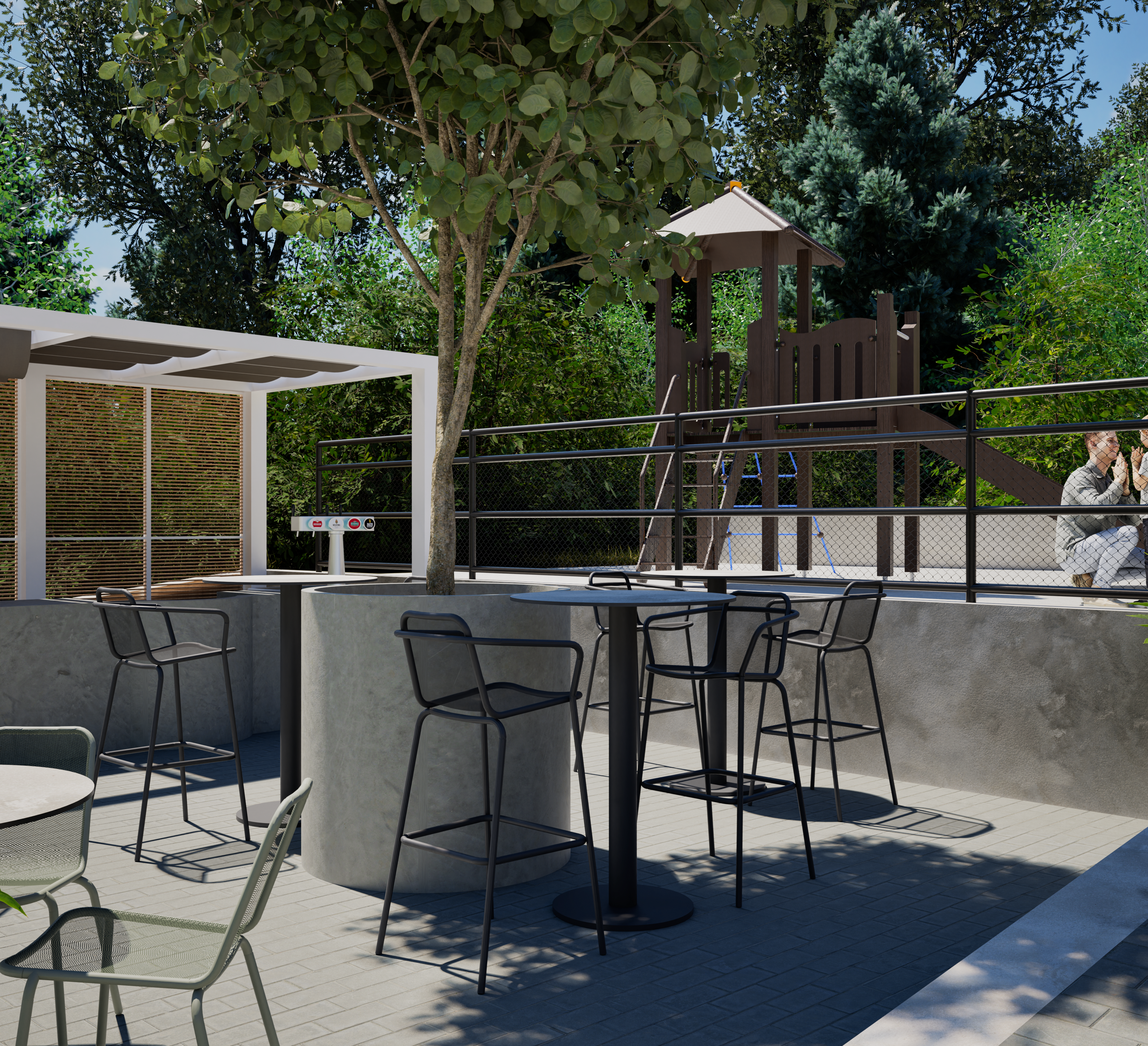 Garden solution for the Galaxie restaurant in Zlín
