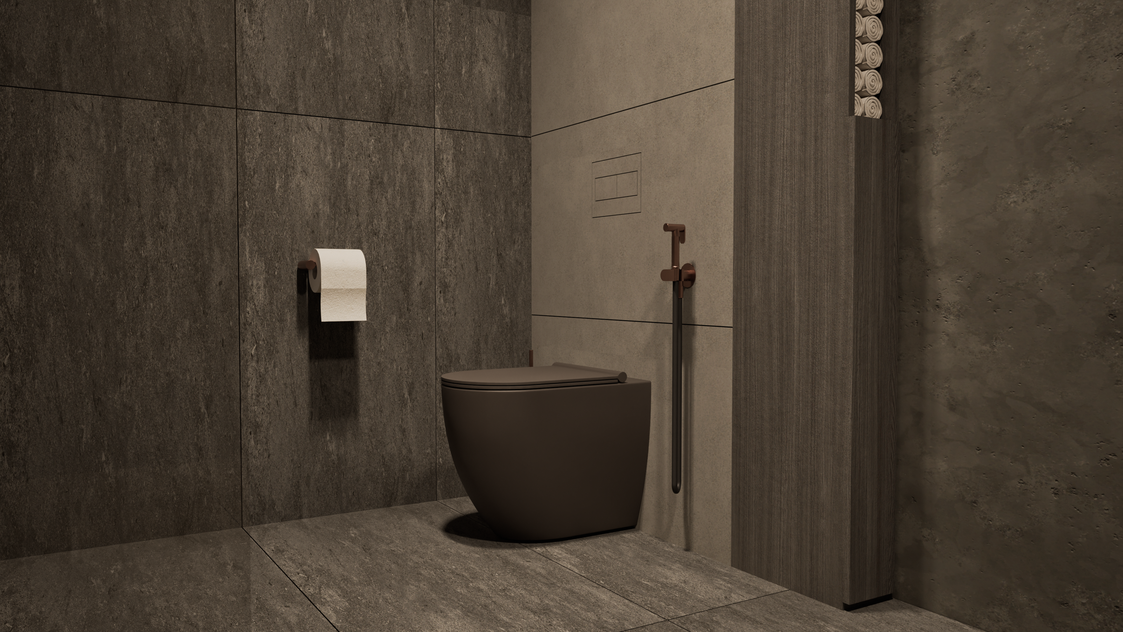 Bathroom design in Zurich – A dark space for silence and deep relaxation of the human soul