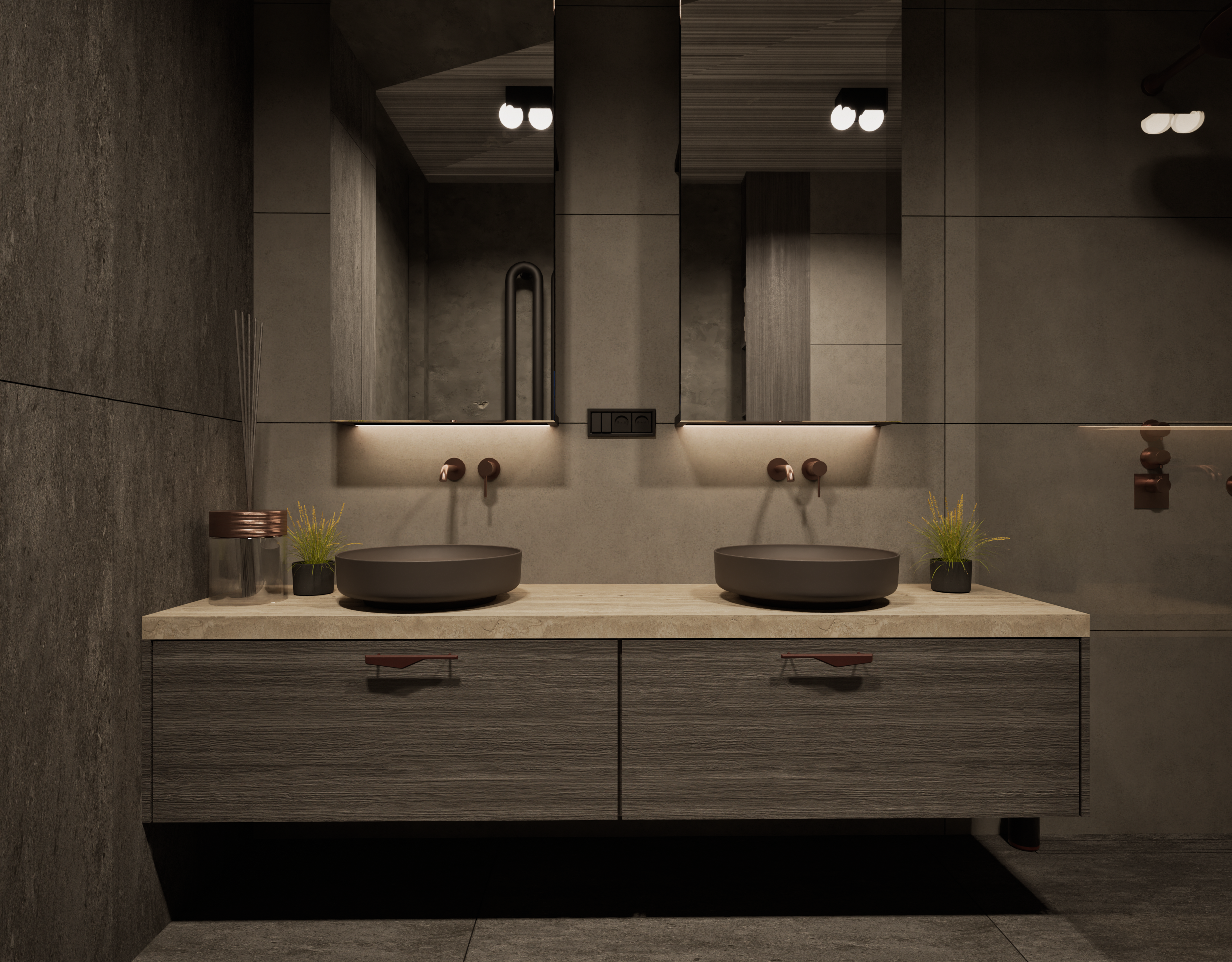 Bathroom design in Zurich – A dark space for silence and deep relaxation of the human soul
