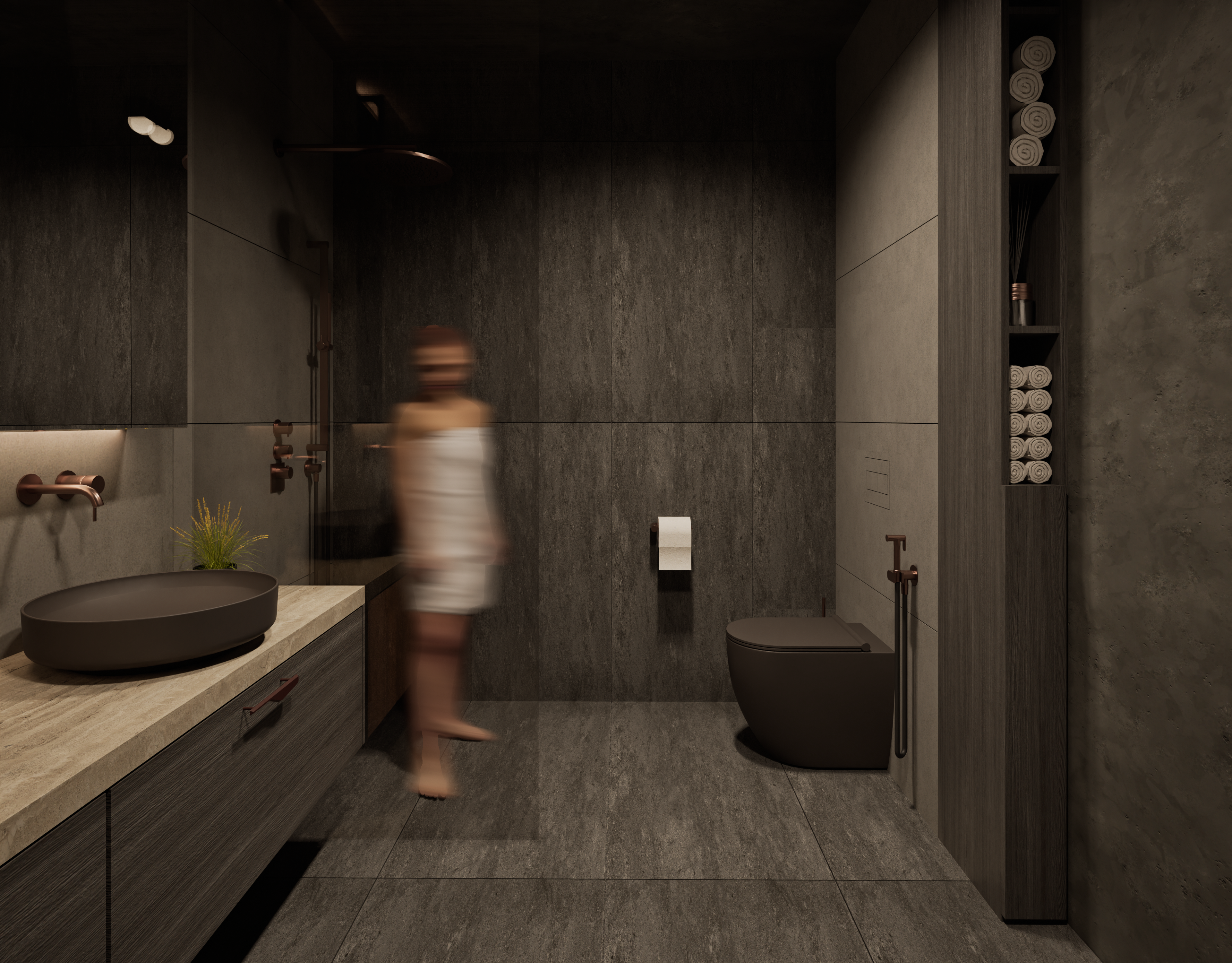Bathroom design in Zurich – A dark space for silence and deep relaxation of the human soul