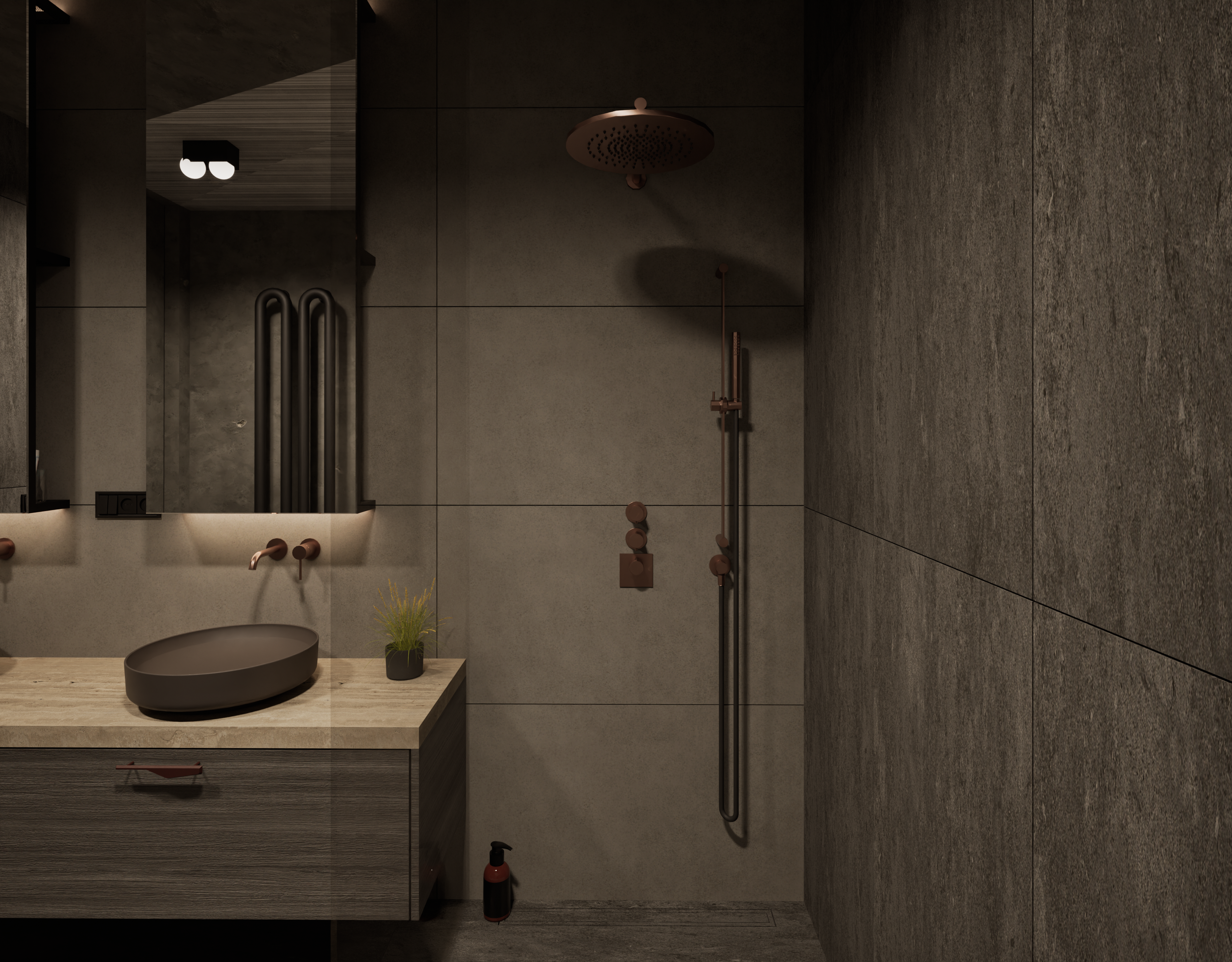 Bathroom design in Zurich – A dark space for silence and deep relaxation of the human soul