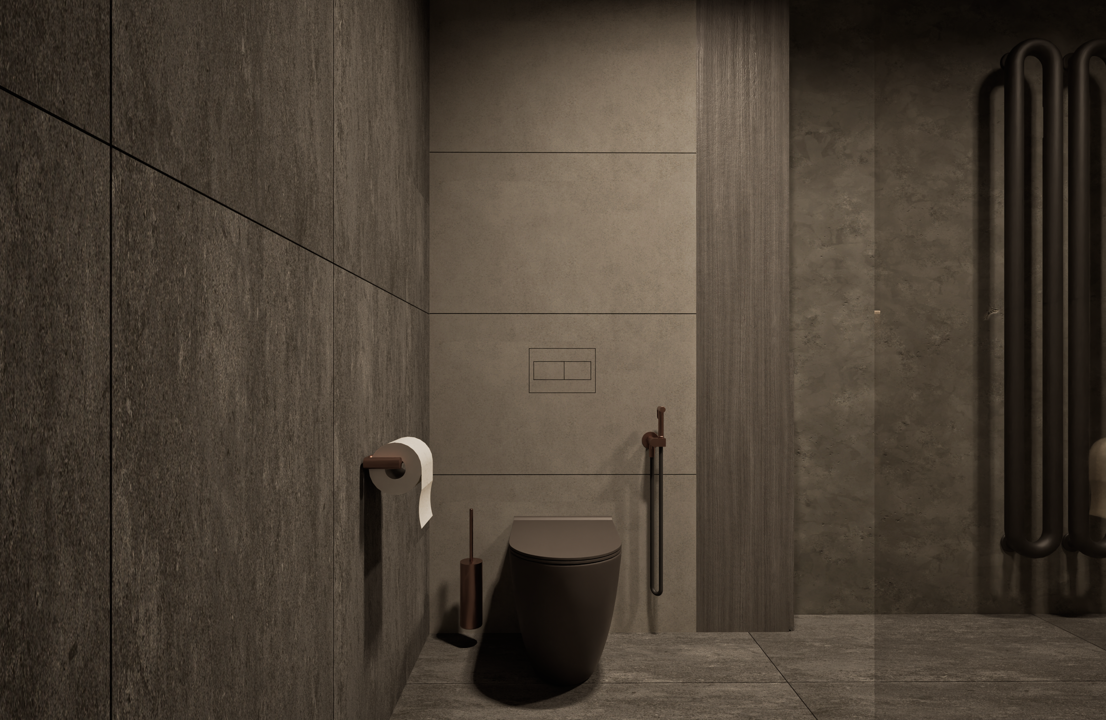 Bathroom design in Zurich – A dark space for silence and deep relaxation of the human soul