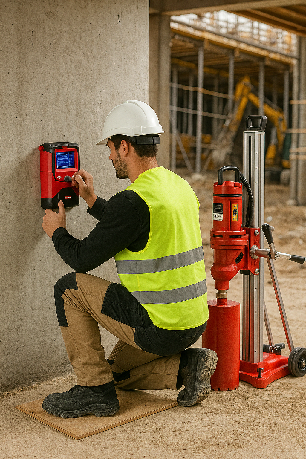 Core drill and scanner 