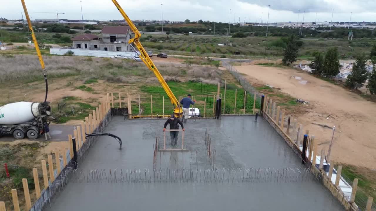 שלב יציקת הגג