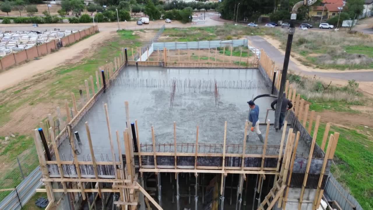 שלב יציקת הגג