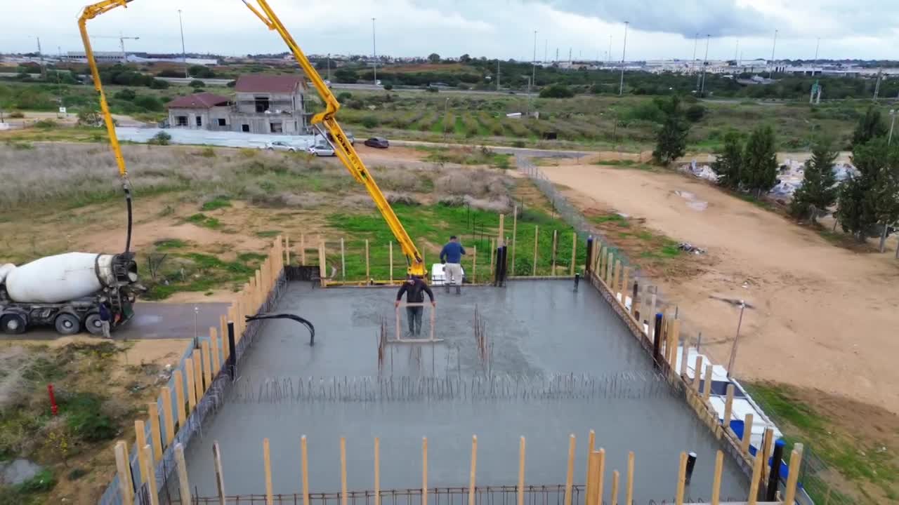 שלב יציקת הגג