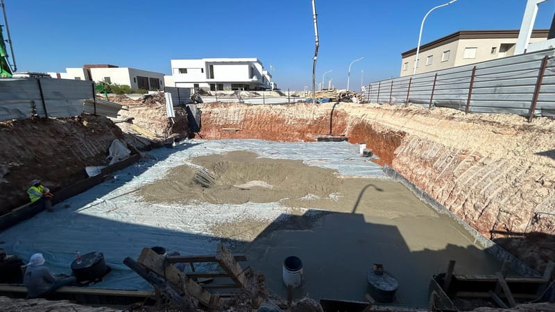 08/2024 - שלב יציקת רצפת המרתף 