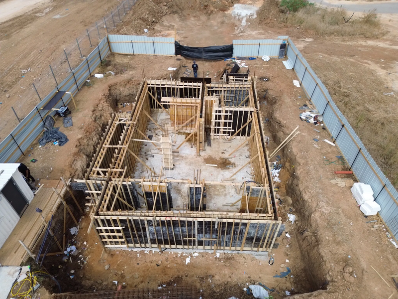 שלב בניית מעטפת המרתף