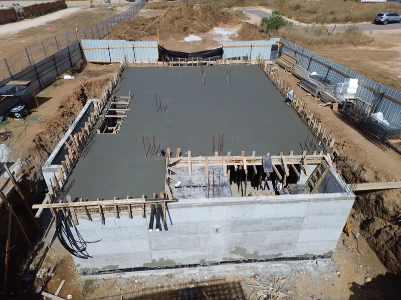 שלב יציקת רצפת קומת הקרקע