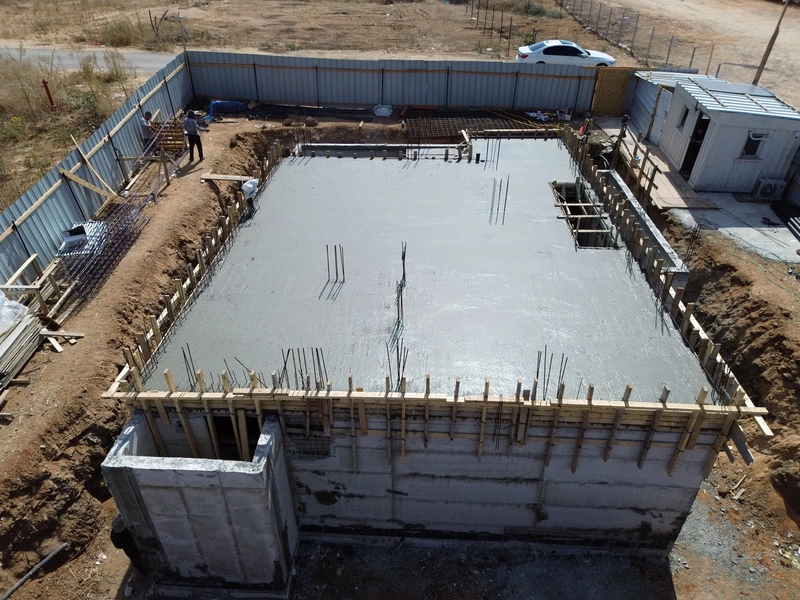 שלב יציקת רצפת קומת הקרקע