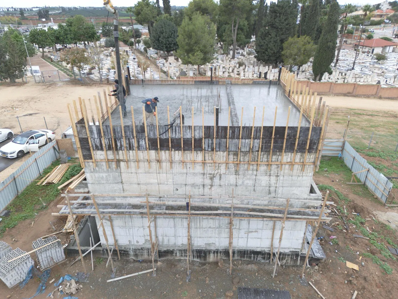 שלב יציקת הגג