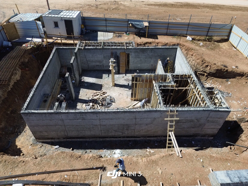 שלב בניית מעטפת המרתף