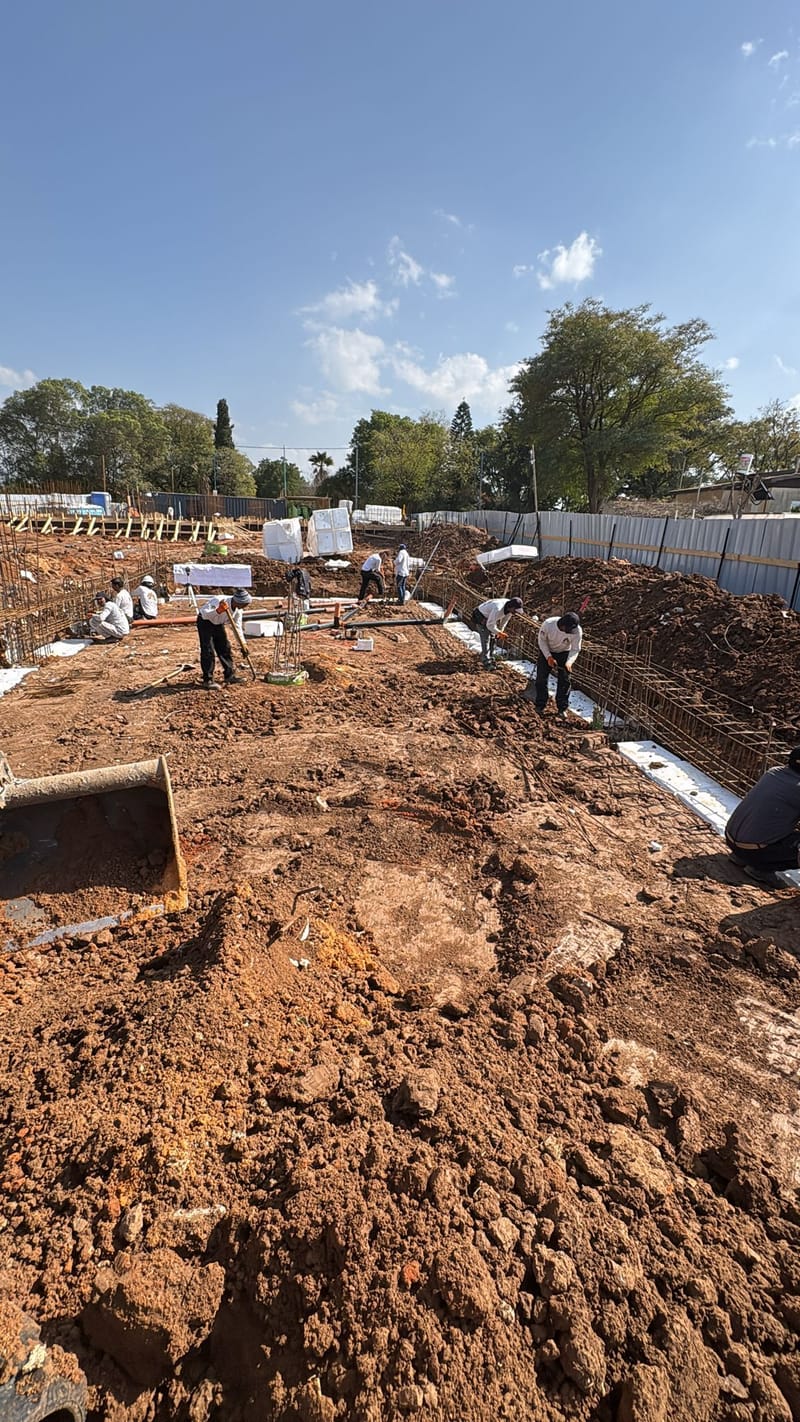 יציקת קומת קרקע 