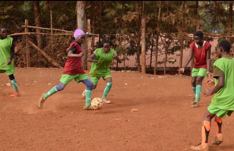 Deaf women playing football