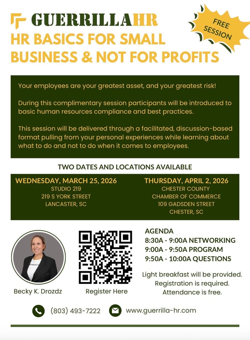 HR BASICS FOR SMALL BUSINESS & NOT FOR PROFITS