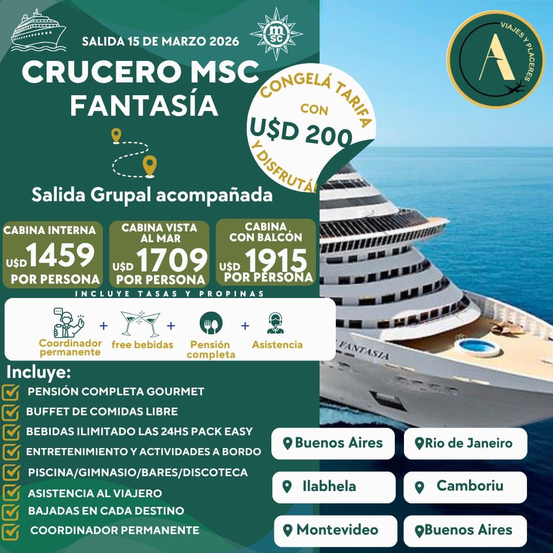 Salida Grupal Msc Fantasía