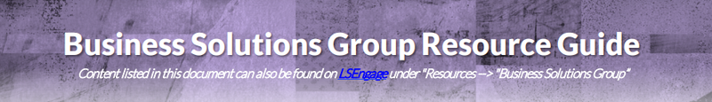Business Solutions Group Resource Guide
