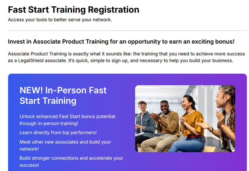 Register for your Fast Start Training Class