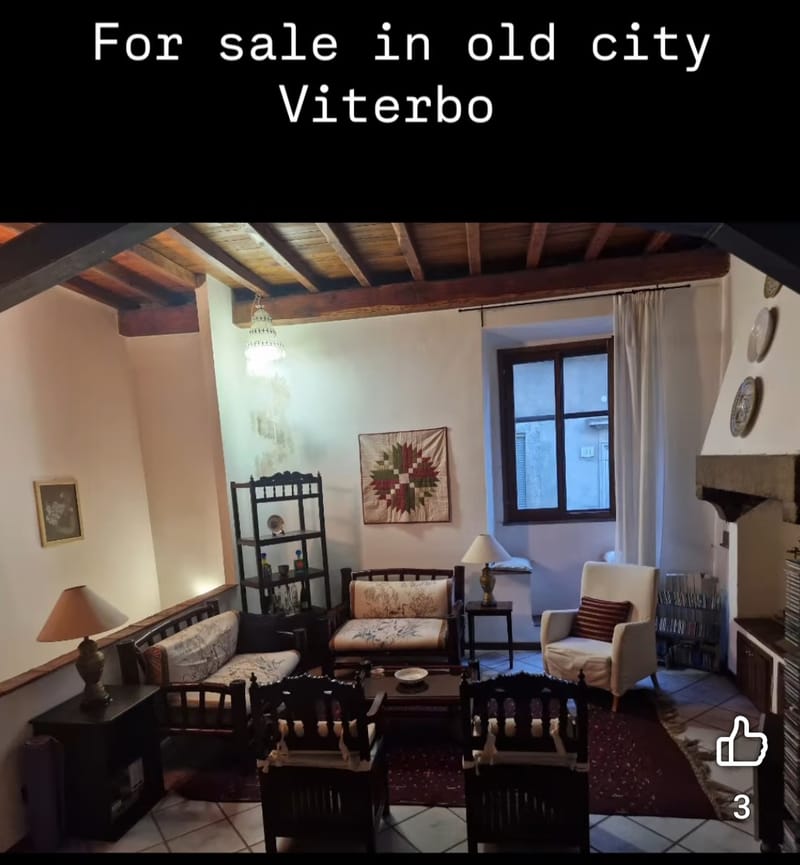 townhouse building in the center of Viterbo.