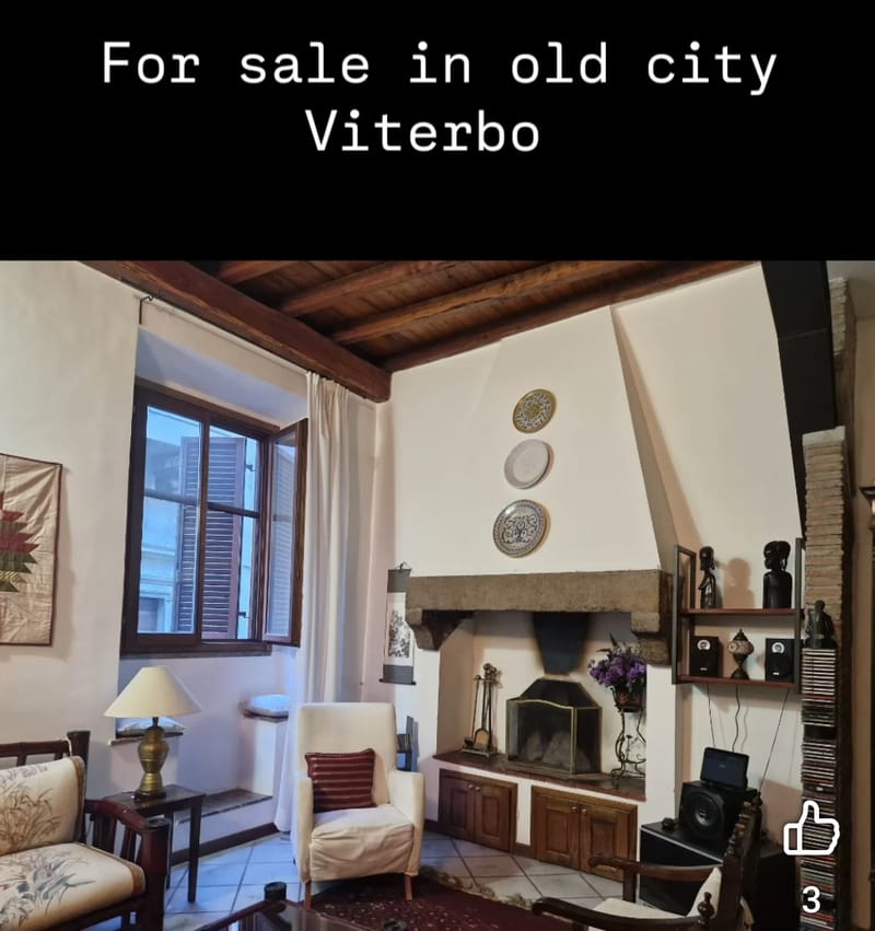 townhouse building in the center of Viterbo.