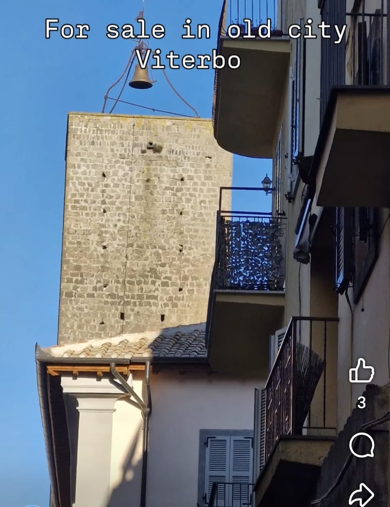 townhouse building in the center of Viterbo.